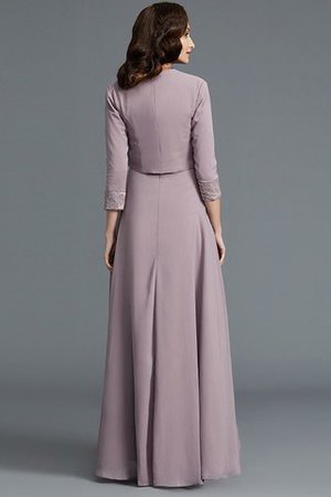 Halbe Ärmeln Ärmelloses Asymmetrisch Brautmutterkleid aus Chiffon mit Natürlicher Taille - Bild 2