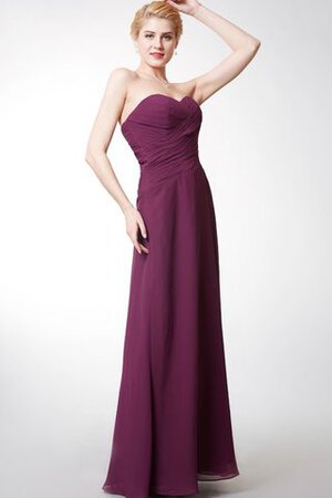 Robe demoiselle d'honneur chic manche nulle col en forme de cœur avec zip en chiffon - Photo 4