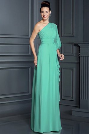 Robe demoiselle d'honneur longue en chiffon jusqu'au sol gaine en 3/4 manche - Photo 14