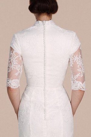 Robe de mariée classique modeste gaine de traîne moyenne de col entaillé - Photo 6