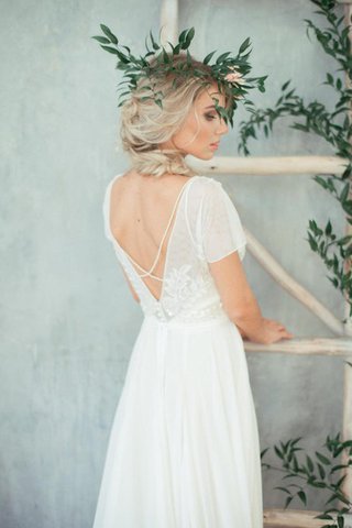 Abito da Sposa A Terra con Manica Corte Semplice sexy moda decorato - Foto 2