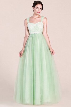 Robe demoiselle d'honneur romantique avec perle en tulle longueur au ras du sol ligne a - Photo 1