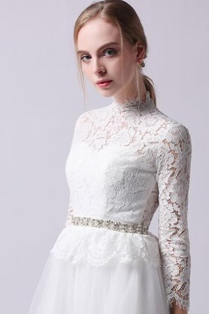 Abito da sposa moda sogno lupetto naturale spazzola treno in tulle - Foto 9