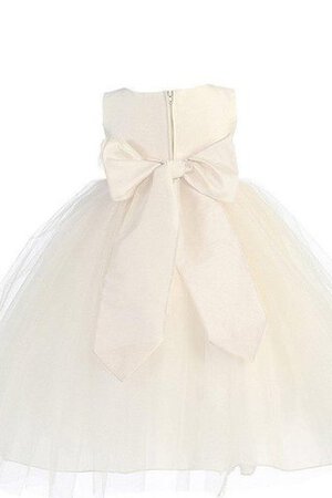 Robe de cortège enfant manche nulle avec fleurs de tour de ceinture en haute a-ligne - Photo 2