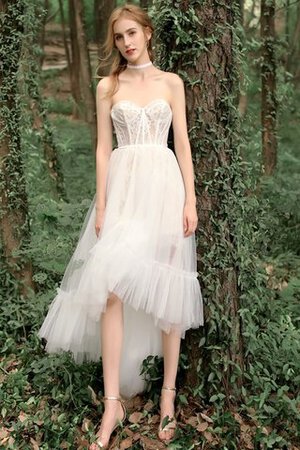 Robe de mariée avant-gardiste avec sans manches en tulle bref informel - Photo 1