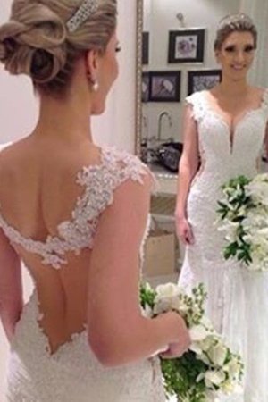 Abito da Sposa Stravagante Spazzola Treno V-Scollo in Pizzo Sirena - Foto 2