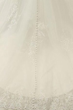 Abito da Sposa con Bottone in Tulle con Maniche Lunghe in Pizzo Sirena Lupetto - Foto 5