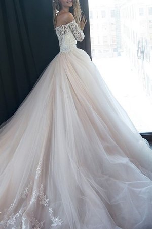 Abito da sposa a terra in tulle con perline alta qualità lunghi con applique - Foto 2