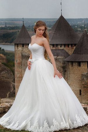 Robe de mariée manche nulle cordon appliques en tulle avec nœud - Photo 4