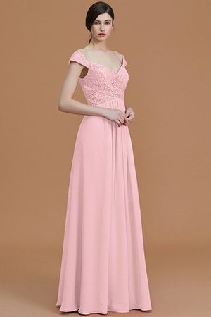 Robe demoiselle d'honneur naturel en chiffon de princesse de col en v a-ligne - Photo 28