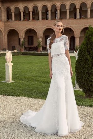 Abito da Sposa con Bottone Elegante con Mezze Maniche A Terra moda favola - Foto 1