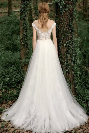 Abito da sposa affascinante in tulle in raso con fiore tondo lusso - Foto 2