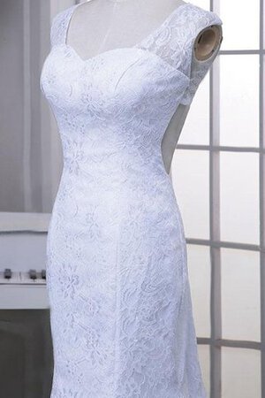 Robe de mariée naturel en satin sans dos col en forme de cœur manche nulle - Photo 4