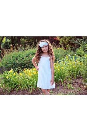 Robe de cortège enfant plissé naturel bandouliere spaghetti col u profond avec sans manches - Photo 2