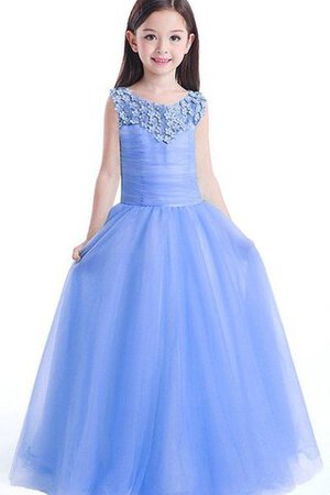 Robe de cortège enfant textile en tulle appliques avec manche épeules enveloppants avec zip - Photo 1