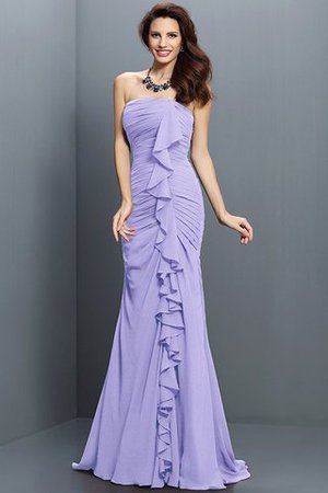 Meerjungfrau Stil Ärmelloses Chiffon Bodenlanges Brautjungfernkleid mit Empire Taille - Bild 16
