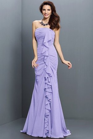 Robe demoiselle d'honneur plissage longue avec zip en chiffon de bustier - Photo 16