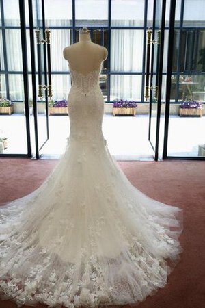 Abito da Sposa Cerniera A Terra con Applique in Pizzo Lungo Senza Maniche - Foto 2