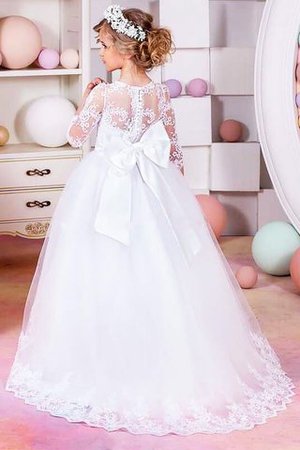 Robe de cortège enfant naturel avec fleurs de mode de bal en tulle manche nulle - Photo 2