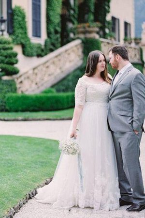 Elegante Vestido de Novia de Hasta el suelo de Cremallera de Plisado - Foto 5