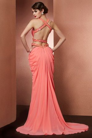 Robe de soirée intemporel naturel de dos nu avec chiffon décolleté dans le dos - Photo 2