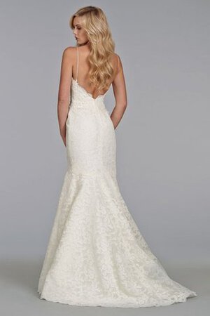 Robe de mariée femme branché exclusif avec sans manches avec broderie bretelles spaghetti - Photo 3