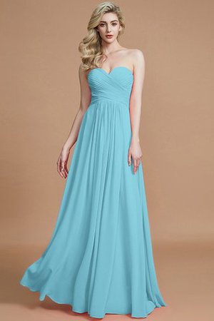 Robe demoiselle d'honneur naturel a-ligne jusqu'au sol de princesse en chiffon - Photo 8