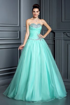 Robe de quinceanera formelle longue en organza jusqu'au sol avec perle - Photo 1