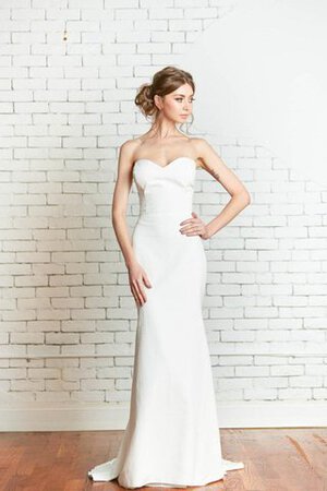 Robe de mariée elégant manche nulle avec zip en plage en satin - Photo 1