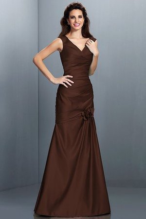 Robe demoiselle d'honneur naturel longue v encolure avec zip de princesse - Photo 7