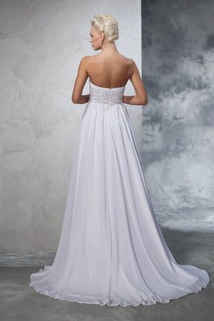 Abito da Sposa Cerniera Cuore Alta Vita con Perline in Chiffon - Foto 2