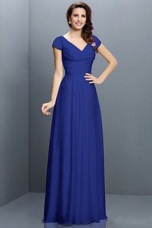 Robe demoiselle d'honneur plissé avec zip en chiffon de princesse a-ligne - Photo 25