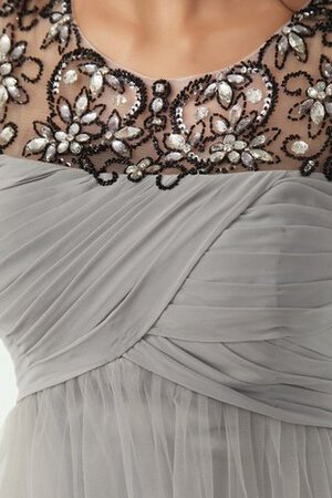 Robe mère de mariée col u profond a-ligne de tour de ceinture empire avec perle en tulle - Photo 4