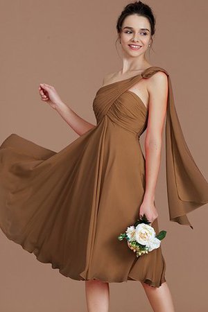 Robe demoiselle d'honneur bref ruché en chiffon ligne a avec sans manches - Photo 8