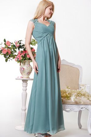 Robe demoiselle d'honneur romantique simple ruché de col en cœur a-ligne - Photo 1