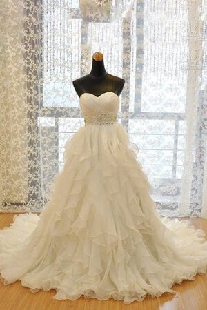 Vestido de Novia de Corte-A de Corte Evasé en Organza de Sin mangas de Abalorio - Foto 1