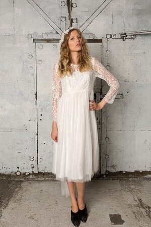 Abito da Sposa Semplice con Piega A-Line in Tulle Formale E Informale tradizionale - Foto 2