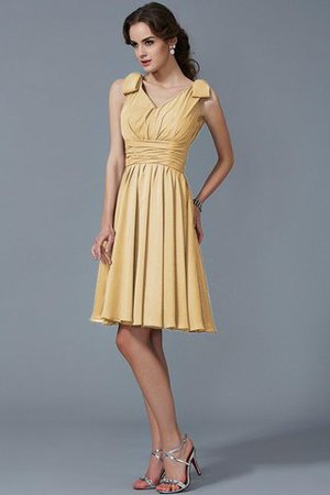 Robe demoiselle d'honneur bref naturel bandouliere spaghetti en chiffon a-ligne - Photo 13