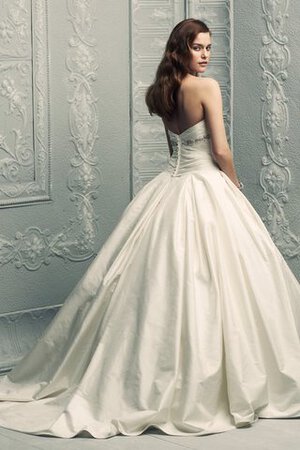 Clasico Vestido de Novia de Corte princesa en Satén de Abalorio de Escote Corazón - Foto 2