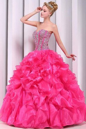 Abito Quinceanera Ball Gown Senza Maniche Naturale con Perline Moderno senza strap - Foto 5