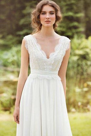 Robe de mariée nature facile de col en v a-ligne avec chiffon - Photo 5