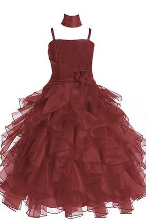 Robe de cortège enfant de lotus bretelles spaghetti manche nulle ligne a en organza - Photo 1