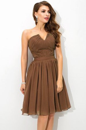 Robe demoiselle d'honneur naturel plissage avec fronce de princesse en chiffon - Photo 3