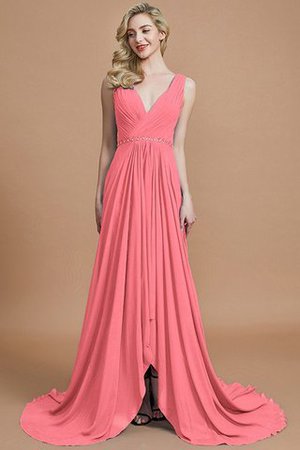 Abito da Damigella Naturale in Chiffon A-Line Principessa Spazzola Treno - Foto 33