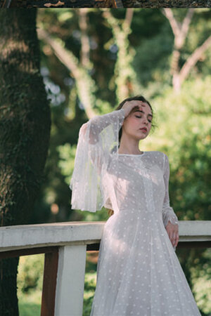 Abito da sposa decorato adorabile alternativo a terra con maniche lunghe cerniera - Foto 4