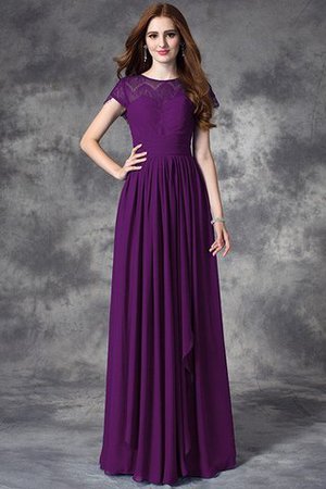 Ärmelloses Chiffon Normale Taille Anständiges Brautjungfernkleid mit Bordüre - Bild 13