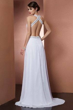 Robe de bal longue avec chiffon avec perle dos nu avec sans manches - Photo 2