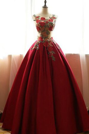 Robe de quinceanera longue avec broderie avec lacets avec perle col u profond - Photo 1