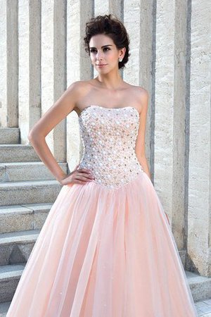 Abito da Sposa Elegante Cerniera in Raso Senza Maniche Lunghi - Foto 5