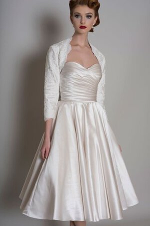 Robe de mariée chic informel charmeuse en satin au niveau de genou - Photo 3